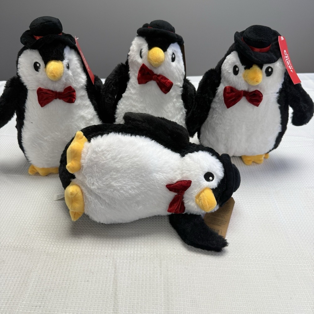 Lot‎ Of 4 2025 Petsmart Dog Toy Stuffed Cheer Penguin Squeaky Chew Plush 11" New